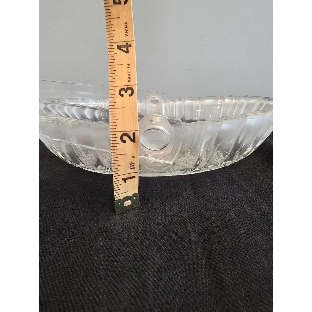 Vintage Mikasa Winter Dreams Frosted Glass Basket 90s Holiday Christmas Decor